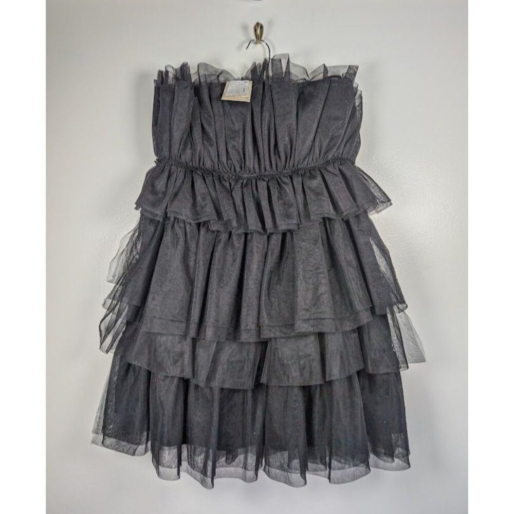 Witchy Sleeveless Tulle Mini Dress Large‎ Whimsigoth Goth Wednesday Prom Formal